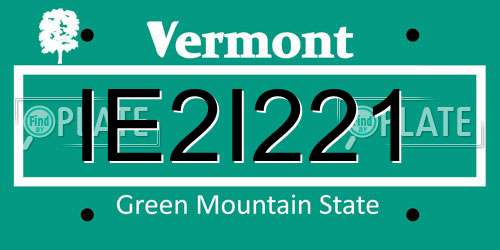 IE2I221 Vermont License Plate