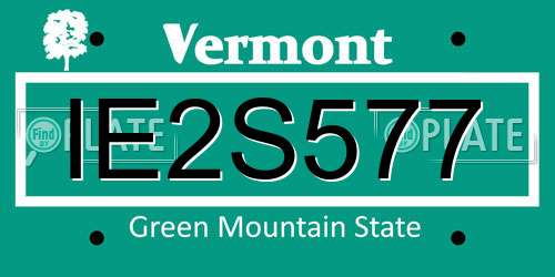 IE2S577 Vermont License Plate