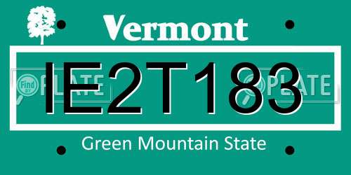 IE2T183 Vermont License Plate