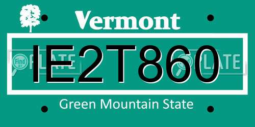IE2T860 Vermont License Plate