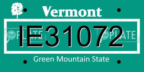 IE31072 Vermont License Plate