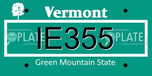 IE355 Vermont License Plate