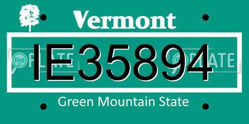 IE35894 Vermont License Plate
