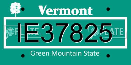 IE37825 Vermont License Plate