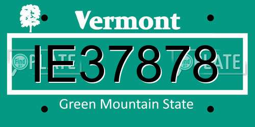 IE37878 Vermont License Plate