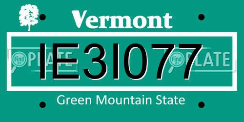 IE3I077 Vermont License Plate