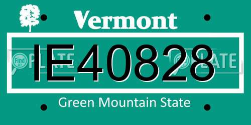 IE40828 Vermont License Plate