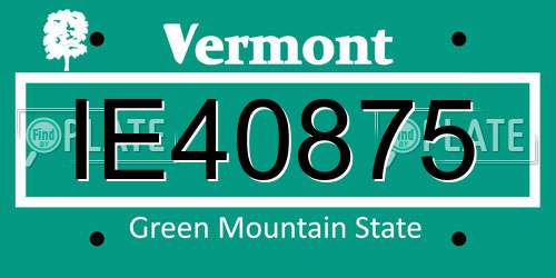 IE40875 Vermont License Plate