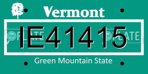IE41415 Vermont License Plate