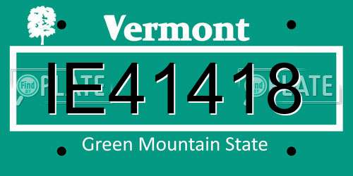 IE41418 Vermont License Plate