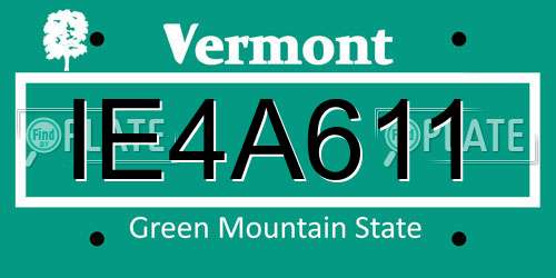 IE4A611 Vermont License Plate