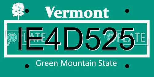 IE4D525 Vermont License Plate