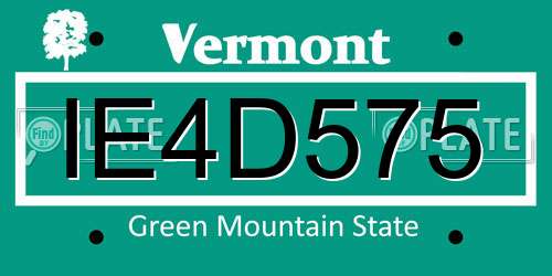 IE4D575 Vermont License Plate
