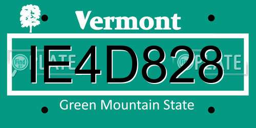 IE4D828 Vermont License Plate
