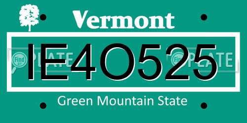 IE4O525 Vermont License Plate