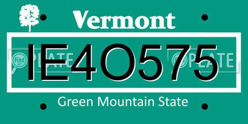 IE4O575 Vermont License Plate