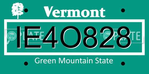 IE4O828 Vermont License Plate