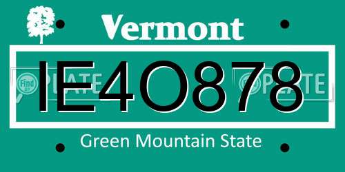 IE4O878 Vermont License Plate