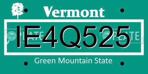 IE4Q525 Vermont License Plate