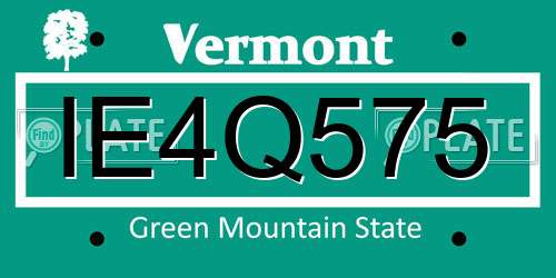 IE4Q575 Vermont License Plate