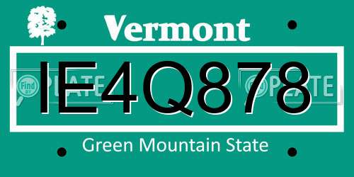 IE4Q878 Vermont License Plate