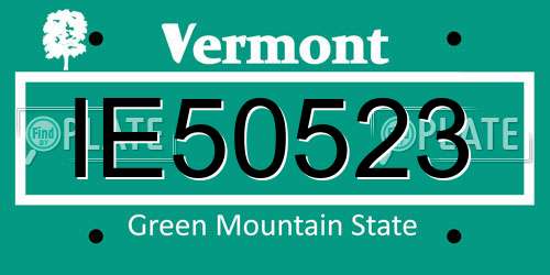 IE50523 Vermont License Plate