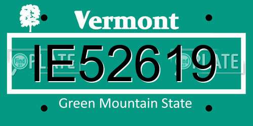 IE52619 Vermont License Plate