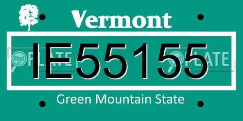 IE55155 Vermont License Plate