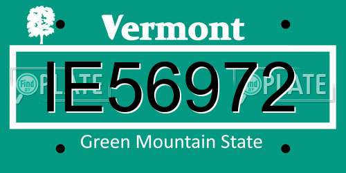 IE56972 Vermont License Plate