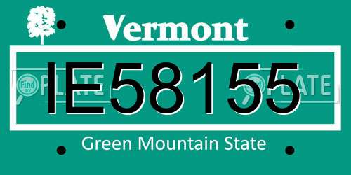 IE58155 Vermont License Plate