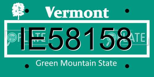 IE58158 Vermont License Plate