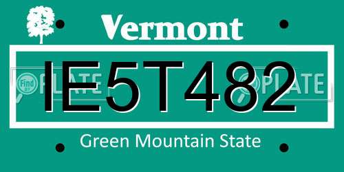 IE5T482 Vermont License Plate
