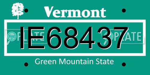 IE68437 Vermont License Plate