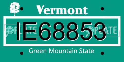 IE68853 Vermont License Plate