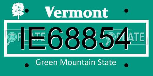 IE68854 Vermont License Plate