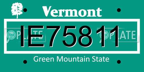 IE75811 Vermont License Plate
