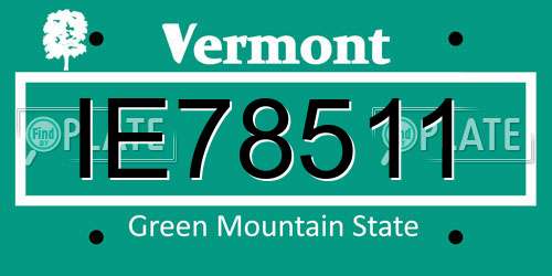 IE78511 Vermont License Plate