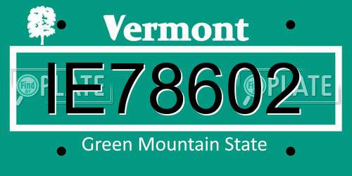 IE78602 Vermont License Plate