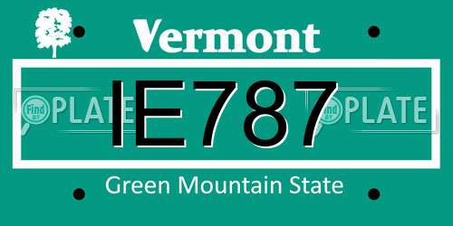 IE787 Vermont License Plate