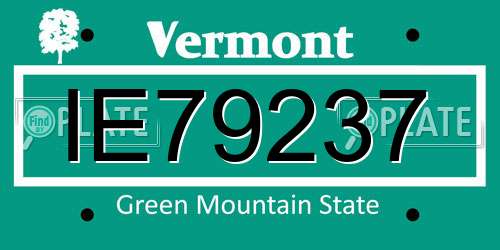 IE79237 Vermont License Plate