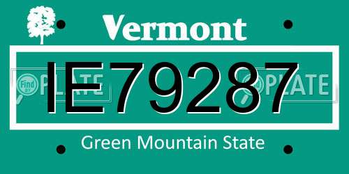 IE79287 Vermont License Plate