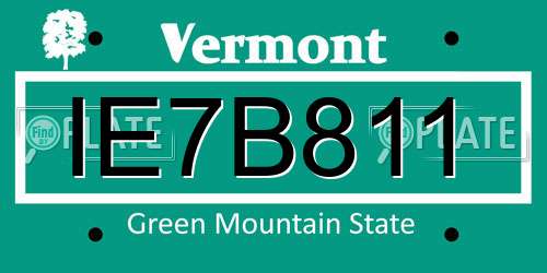 IE7B811 Vermont License Plate