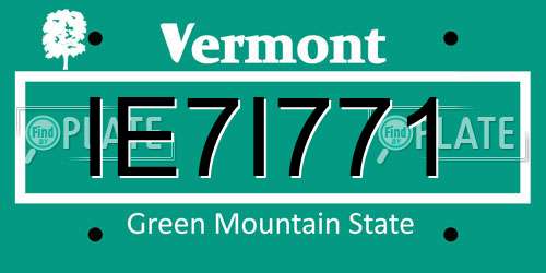 IE7I771 Vermont License Plate