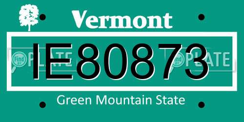 IE80873 Vermont License Plate