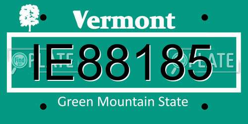 IE88185 Vermont License Plate