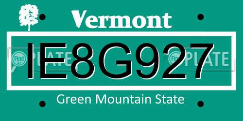IE8G927 Vermont License Plate