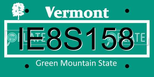 IE8S158 Vermont License Plate