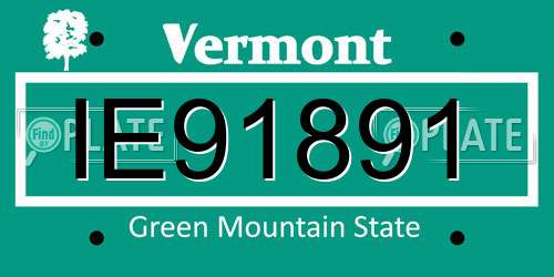 IE91891 Vermont License Plate