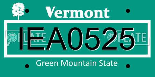 IEA0525 Vermont License Plate