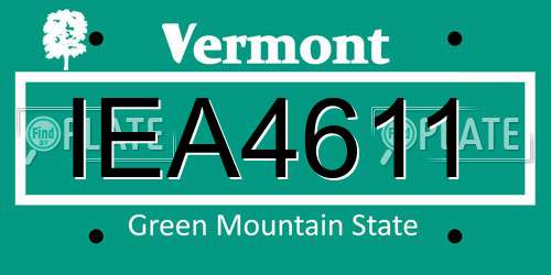 IEA4611 Vermont License Plate